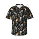 thumbnail image 1 of Balery Dancing Skeleton Party Camisas hawaianas de manga corta para hombre, camisas playeras de corte holgado, camisas de vacaciones con botones,Small, 1 of 7