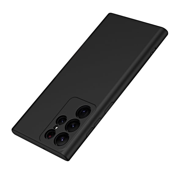 Case for Samsung Galaxy S22 Ultra 5G 2022, Liquid Silicone Slim Soft TPU Shockproof Phone Cover for S22 Ultra 6.8" (Black)