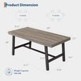 thumbnail image 2 of Industrial Dining Table for 4-6 People, 63" Long Wooden Kitchen Table with Sturdy Metal Frame & Black Finish - Seats 4 Rectangular Counter for Dinner, Kitchen, Dining Room - Grey Walnut, 2 of 9