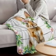 thumbnail image 3 of Easter Bunny Blanket Soft Cozy Warm Twin Blanket for Bed, Plush Fuzzy Flannel Fleece Blankets for Sofa, Spring Daisy Botanical Leaves Gray Wooden Throw Blankets for Couch, Gifts for Men, 60"x80", 3 of 9