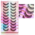 thumbnail image 1 of 10 Pairs Reusable False Eyelashes Comfortable Lightweight Wear False Eyelashes for Daily Party Traveling Makeup, 1 of 6
