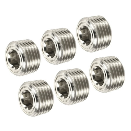 

Uxcell 1/8 NPT Male Thread Hex Internal Socket Fitting Brass Pipe Plug Silvery 6 Pack