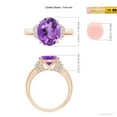 thumbnail image 5 of ANGARA Natural 3.15 Ct. Amethyst with Diamond Classic Ring in 14K Rose Gold for Women (Ring Size: 8), 5 of 9