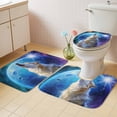 thumbnail image 4 of Wolf Bathroom Rugs Set Watercolor Roaring Wolf Fantasy Universe Planet Forest Tree Non Slip Absorbent Soft Bath Mats 3 Piece Set with Bathroom Rug, U-Shaped Floor Mat, Toilet Seat Cover Large Size, 4 of 9