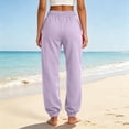 thumbnail image 5 of Resicozy Womens Joggers with Pockets Drawstring Elastic Waist Athletic Lounge Pants Casual Fashion Solid Color Trousers Light Purple L, 5 of 5