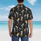 thumbnail image 4 of Balery Dancing Skeleton Party Camisas hawaianas de manga corta para hombre, camisas playeras de corte holgado, camisas de vacaciones con botones,Small, 4 of 7