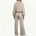 thumbnail image 4 of Two Piece Sets for Women Mock Neck Matching Sets Loungewear Fall Clothes Travel Outfits Fashion 2025 Beige XL, 4 of 6