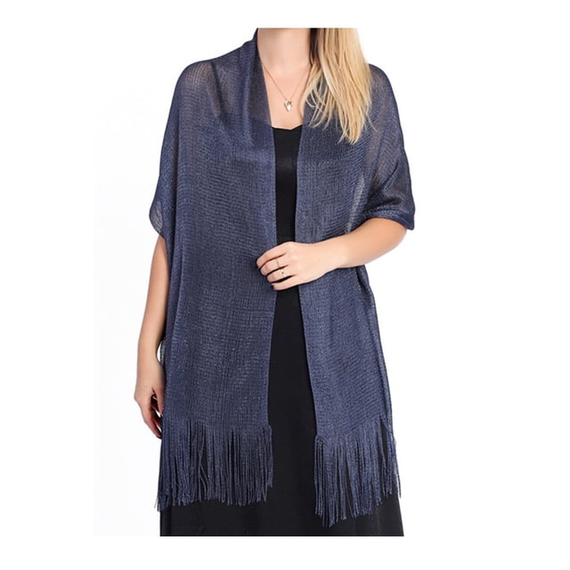 Sonducket Bufanda brillante Sexy de lujo, hilo fino, borla de encaje hueco largo, capas de boda brillantes exquisitas, bufandas portátiles Ropa, zapatos y accesorios Miscelánea Azul oscuro