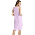 thumbnail image 2 of WiWi Women's Bamboo Nightgowns Knit Sleeveless Sleepshirt Lightweight Sleepwear, Light Purple, XX-Large, 2 of 5