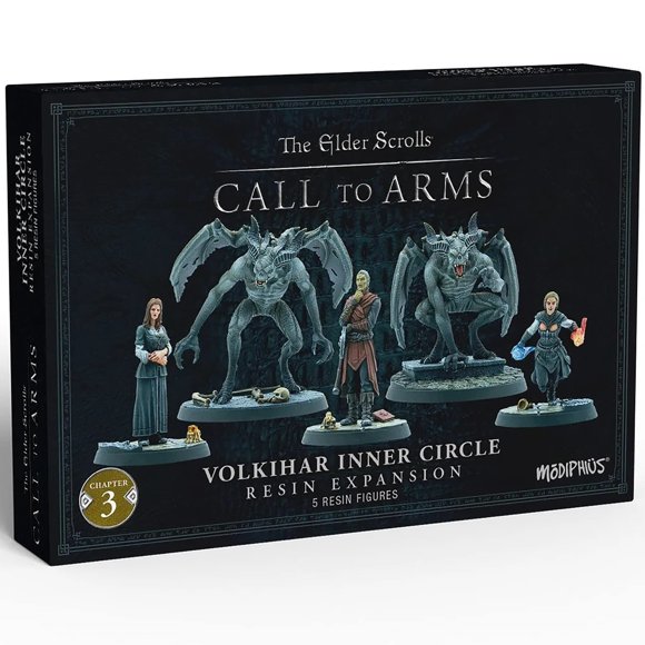 Modiphius Divertissement le Vieux Rouleaux : Appel aux Armes - Cercle Intérieur Volkihar - 5 Figurines en Résine Non Peintes