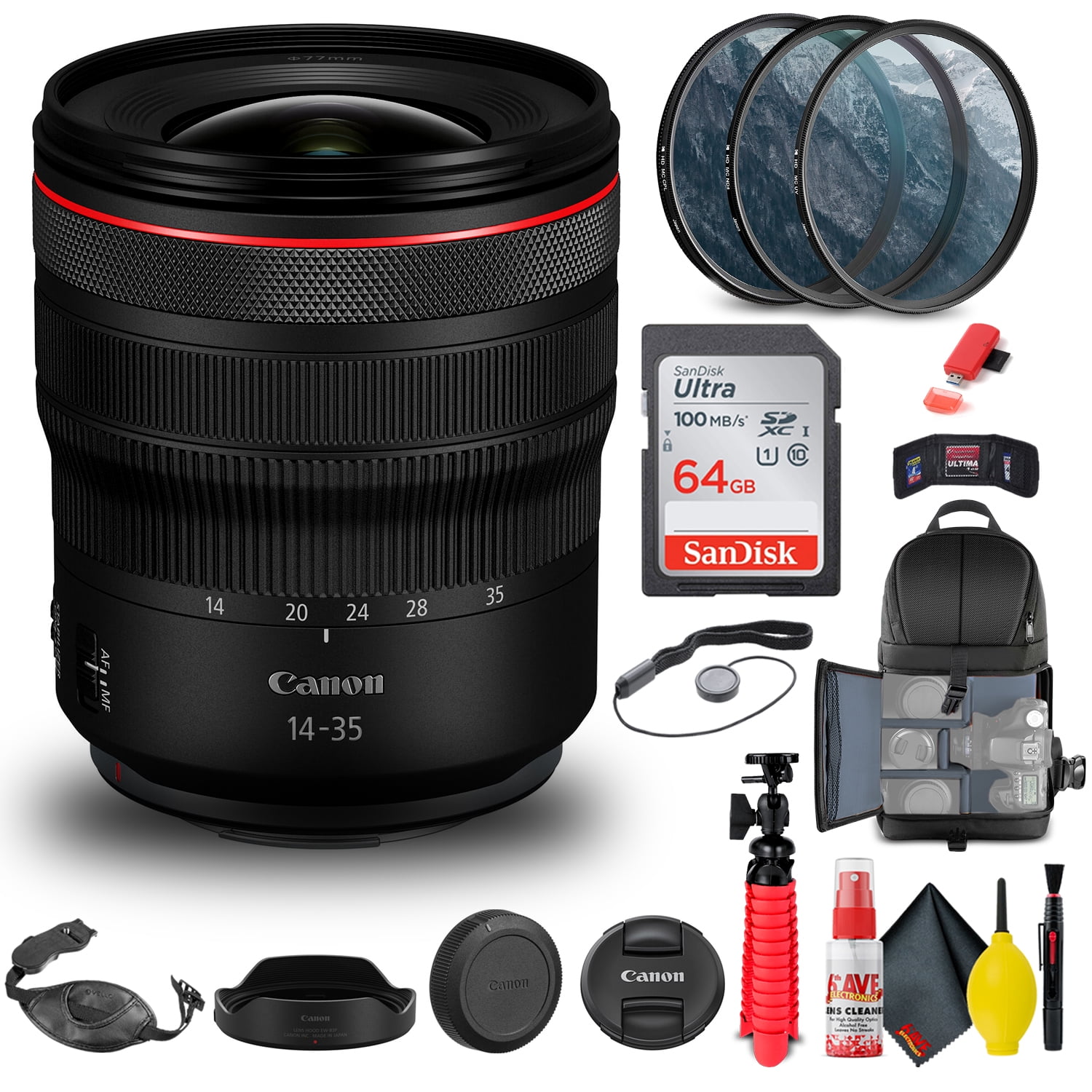 Canon RF 14-35mm F/4L IS USM Lens (4857C002) + Filter +