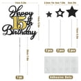 thumbnail image 2 of Decoración para tartas OfficCreative con motivo del 15 cumpleaños, negro y dorado, 2 of 7