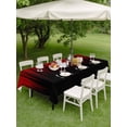 thumbnail image 4 of Outdoor Tablecloth with Umbrella Hole for Patio/Picnic/Party/Camping, Dark Red Black Ombre Waterproof Table Cloth Rectangle Table Cover Washable, Modern Abstract Art Striped Gradient (60"x 84"), 4 of 8