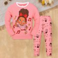 thumbnail image 2 of NOLDARES Little Boy Space Pajama Set Cotton Dinosaur Sleepwear Long Sleeve Pjs,Pink,3-4 Y, 2 of 4