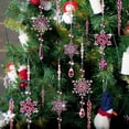 thumbnail image 4 of Dalrosia 32PCS Crystal Christmas Ornaments Crystal Hanging Snowflakes Acrylic Xmas Tree Icicle Drop Crystal Decorations with Hooks for Christmas Snow Party Winter, 4 of 6