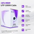 thumbnail image 5 of Cat6 Riser Cable 1000ft Ethernet LAN RJ45 CCA 23AWG 550MHz CMR Bulk Cable Green, 5 of 5
