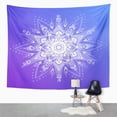thumbnail image 2 of ZEALGNED Colorful Blue Flower Mandala Vintage Gradient Ornamental Round Doodle Geometric Wall Art Hanging Tapestry Home Decor for Living Room Bedroom Dorm 60x80 inch, 2 of 2
