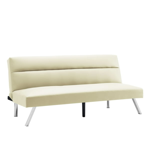 Andoer Futon Sofa Bed Sleeper Beige Pu Walmart Com Walmart Com
