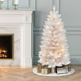 thumbnail image 2 of Puleo International  4 ft Pre-Lit White Carson Artificial Pine Tree 188 Tips 70 Clear Lights, 2 of 5