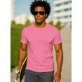 thumbnail image 2 of Mens High Visibility UPF50+ Lightweight Basic Gyming Run T-Shirt for Men Skyline Neon Pink (S), 2 of 6