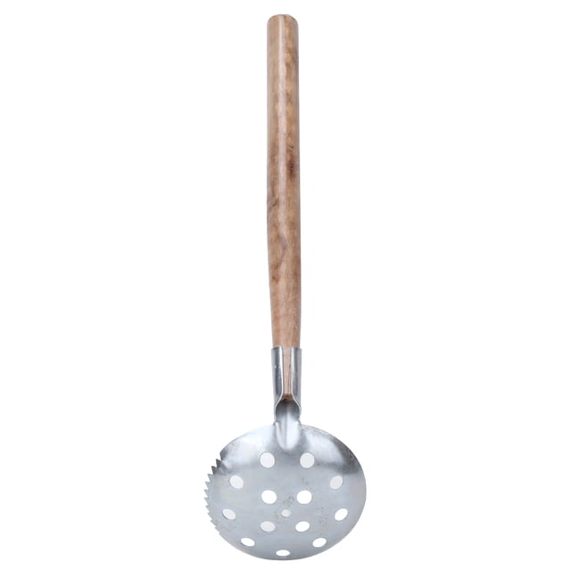 Pelle à Glace, 2 Pcs Poignée en Bois Argenté Écumoire à Glace Pelle à Pêche d'Hiver Performance Finement Réglée