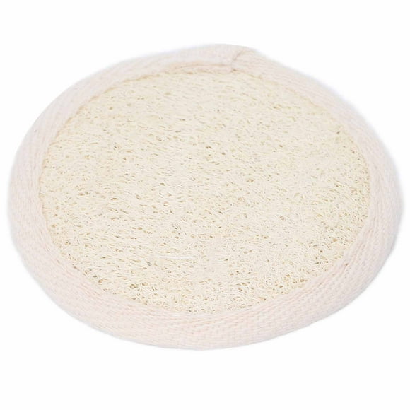Almohadilla exfoliante de lufa para la cara y el cuerpo, para hombres y mujeres, para ducha, baño, esponja blanca