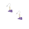 thumbnail image 2 of Delight Jewelry Acrylic 3/4" Purple Cheer Megaphone Gold Tone Infinity French Earrings, 2 of 4