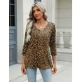 thumbnail image 3 of Zeagoo 3/4 Length Sleeve Womens Work Blouses V Neck Casual Fashion Tops, 3 of 7