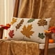 thumbnail image 5 of Funda de almohada de terciopelo con bordado de calabaza | Funda de cojín para sofá para decoración del hogar | Funda de almohada decorativa con cremallera oculta, 5 of 6