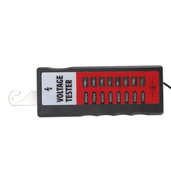 Fences Voltage Meter, Wide Application Portable Copper Plated Probe Electric Fence Tester 8pcs Light for Testing