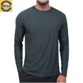 thumbnail image 2 of yoeyez Men's Sun Protection Shirts Solid Color Long Sleeve Sunscreen Shirt Lightweight Breathable Spf Rash Guard for Fishing Hiking Swimming Running Black,M, 2 of 7