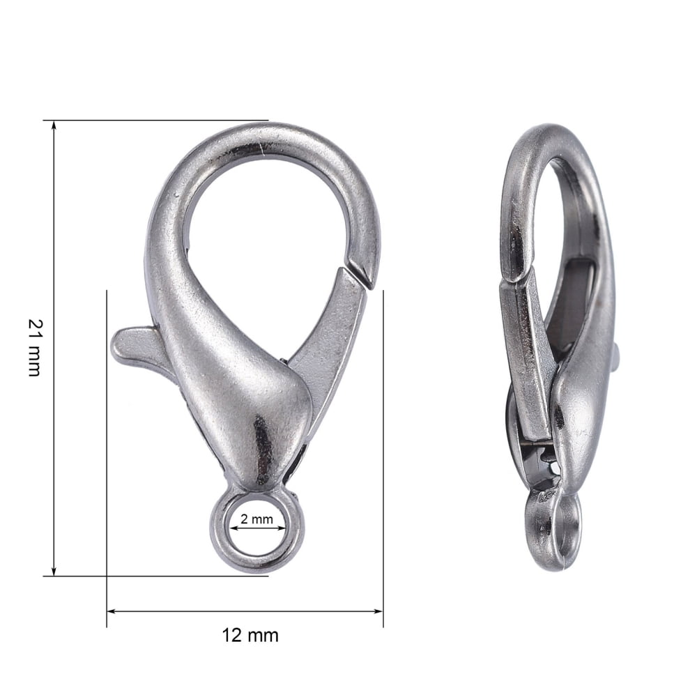 500pcs Zinc Alloy Lobster Claw Clasps Parrot Trigger Clasps Cadmium Free & Nickel Free & Lead Free Gunmetal 21x12mm Hole: 2mm