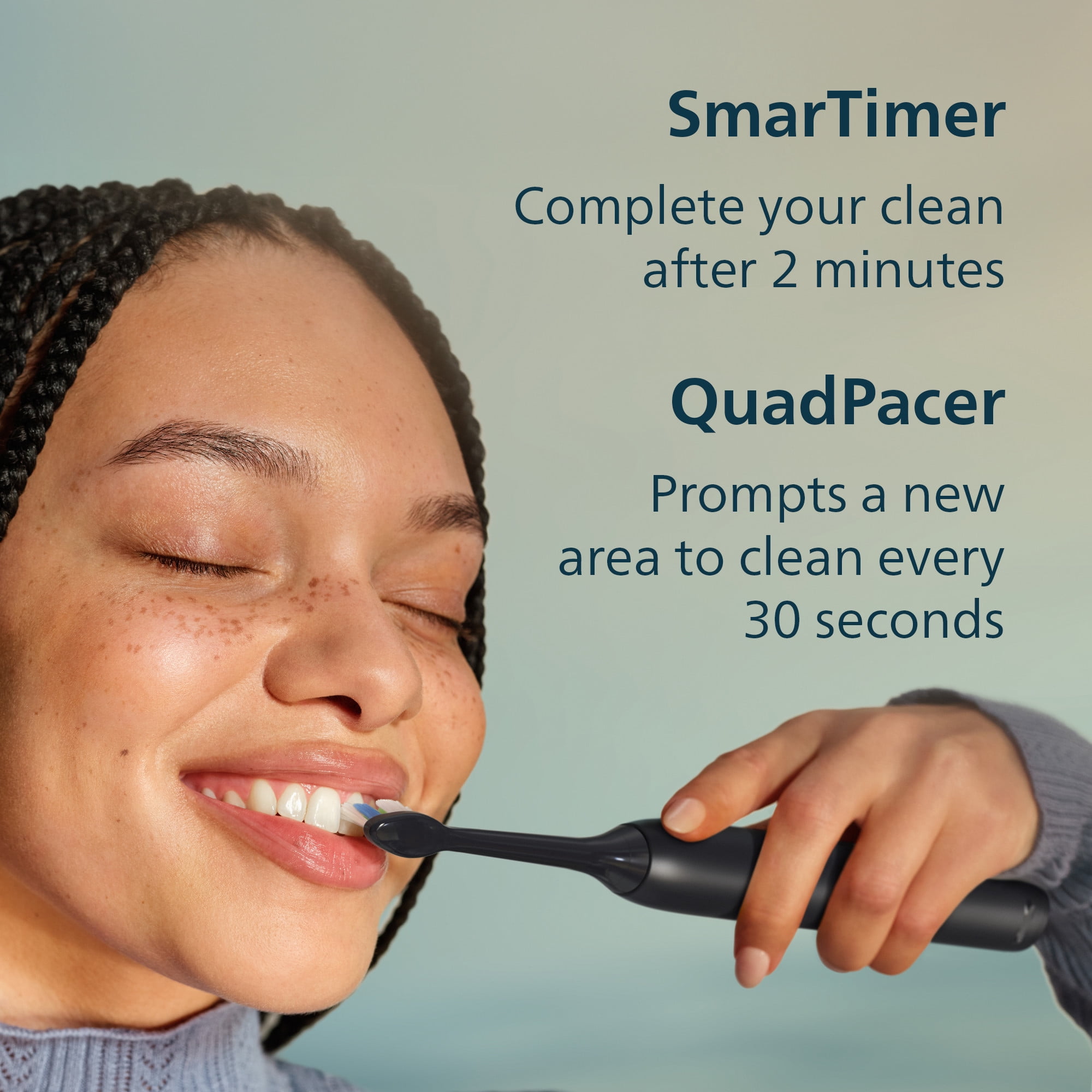 Philips Sonicare 5000 Series Electric Toothbrush - Sonic Toothbrush with Pressure Sensor, 4 Brushing Settings, Easystart Feature, Smartimer & Quadpacer, 14-Day Runtime, Black, Model HX4042/82