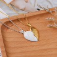 thumbnail image 2 of 2Pcs Engraved Love Heart Couple Matching Pendant Necklace Set Adjustable Link Chain Peach Pinky Promise Necklace for Women Men Lover Jewelry Birthday Graduation Gift, 2 of 5