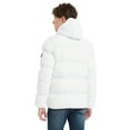 thumbnail image 3 of SEARIPE Men's Down Jacket Coat Solid Hooded Letter Printing Insulated Jacket with Pocket White S, 3 of 8