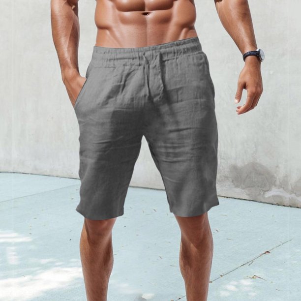 WILLBEST Pantalones Cortos Casuales de Verano para Hombre, de Color Liso y con Cordón.