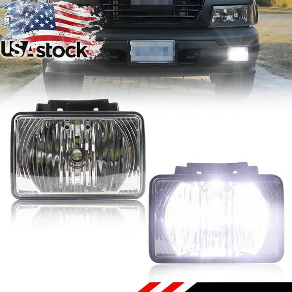 2PCS Clear Lens Front Bumper Fog Lights with  White LED For  2004 2005 2006 2007 2008 2009 2010 2011 2012 Chevy Colorado/GMC Canyon 2006 Isuzu i-280/i-350 2007-2008 Isuzu i-290/i-370