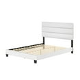 thumbnail image 5 of Boyd Sleep Piedmont White Faux Leather Queen Size Fully Upholstered Platform Bed Frame with Adjustable Headboard, 5 of 10