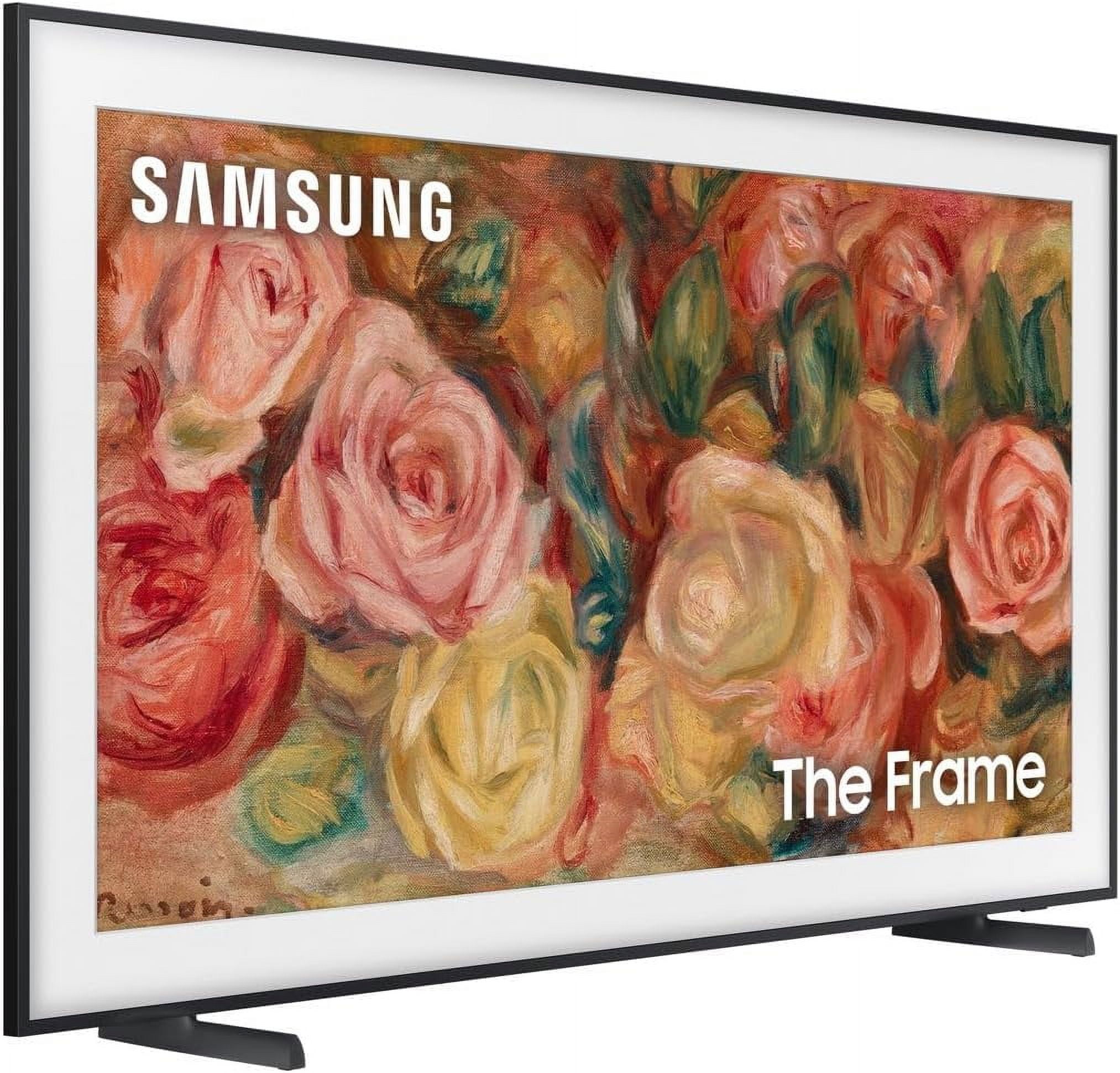 Samsung QN75LS03DAFXZA 75 Inch The Frame 4K Smart Quantum HDR TV with a Samsung HW-LS60D 2.0 Channel Photo Frame Speaker Pair (2024)
