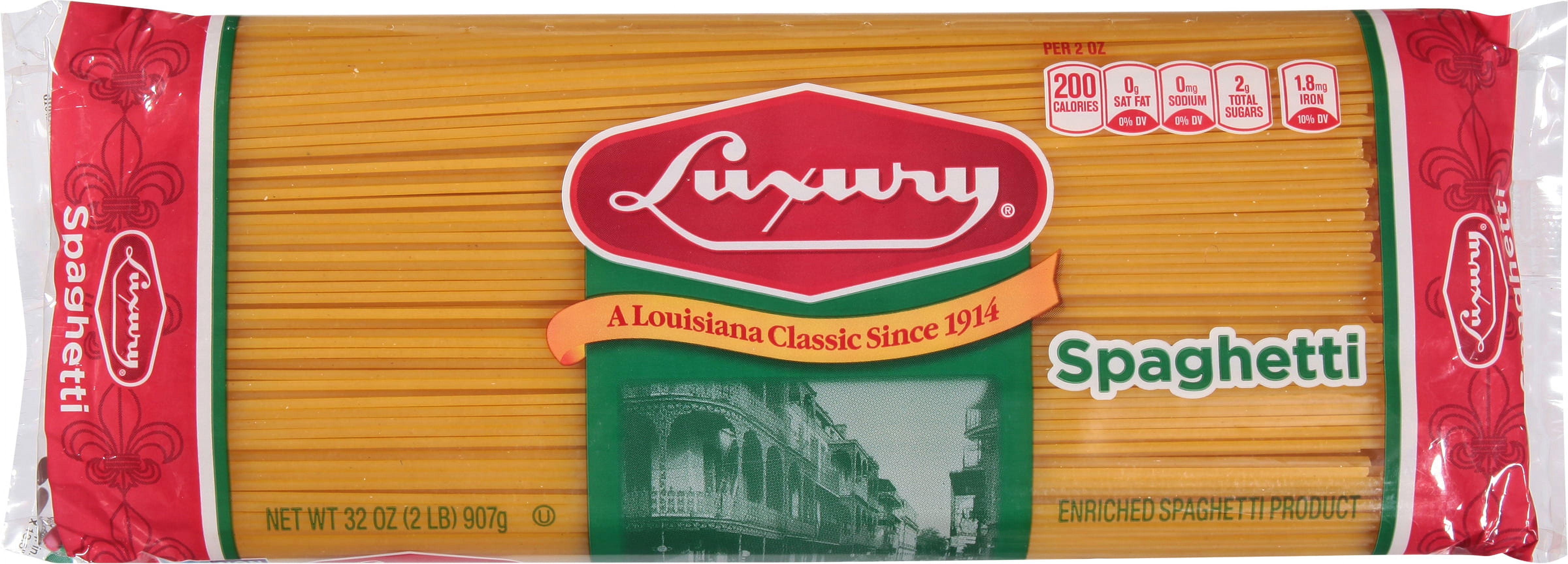 (4 pack) Luxury Spaghetti Pasta, 12-Pack (32 oz Each) – Pasta for Classic Italian inspired dishes