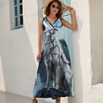 thumbnail image 2 of Wolves in The Moonlight Art Sleeveless Dress Women's Summer Suit Dresses for Women 2025 Luxury Party Dress, 2 of 7
