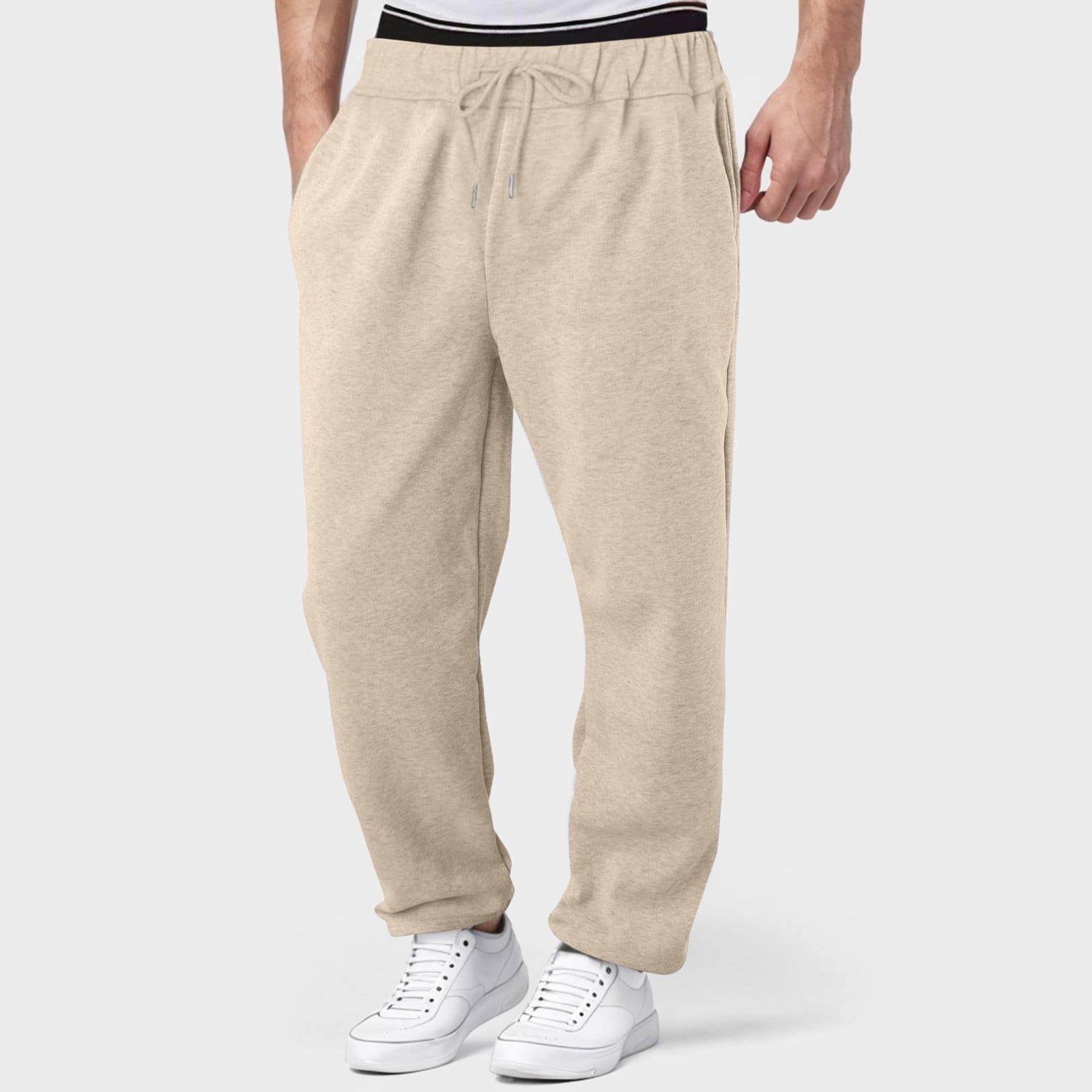 Kedxroy Men's Sweatpants Open Bottom Straight Leg Sweat Pants for
