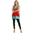 thumbnail image 5 of Sakkas Women's Tie Dye Floral Sequin Sleeveless Blouse - Turquoise - One Size, 5 of 6