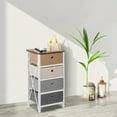 thumbnail image 2 of 4 Tier Side Table Storage End Table, Drawer Dresser Organizer Nightstand with Wood Top and Fabric Drawers, 2 of 6