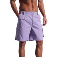 thumbnail image 2 of Mqqzkk Men's Classic-fits Shorts Button Up Elastic Waistband with Multi-Pocket Daily Wear Walking Summer Outfit, 2 of 6