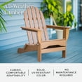 thumbnail image 6 of DuroGreen 12-Pc Folding Adirondack Chair Set, 6 Chairs, 3 Ottomans, and 3 Side Tables Made With All-Weather Tangentwood, Oversized, High End Patio Furniture, No Maintenance, USA Made, Teak, 6 of 7