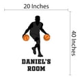 thumbnail image 4 of Sports Personalized Wall Decals for Boys Bedroom - Basetball Player Dribbling two Balls at a Time Player DIY & Creativity Custom Name Wall Sticker - Size: 20 In x 40 In, 4 of 5
