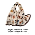 thumbnail image 2 of Byfri Cat Animal Print Fringed Shawl Scarf Beige 180x85cm Soft Wrap Travel Sun Protection for Women, 2 of 7