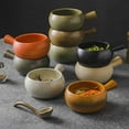 thumbnail image 3 of Qeeadeea Bouillon Cups, French Onion Soup Bowls With Handles, French Onion Soup Crocks Oven Safe, Microwave Soup Bowl, Soup Mug-light grey-500ml, Set of 2, 3 of 7