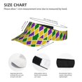 thumbnail image 3 of Pofeuu Mardi Gras Purple Yellow Plaid Print Sunscreen Visor Cap Adjustable Sport Empty Top Baseball Sun Cap for Men Women Sports Outdoor Headwear, 3 of 7